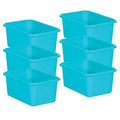 Teacher Created Resources Teal Small Plastic Storage Bin Pack of 6