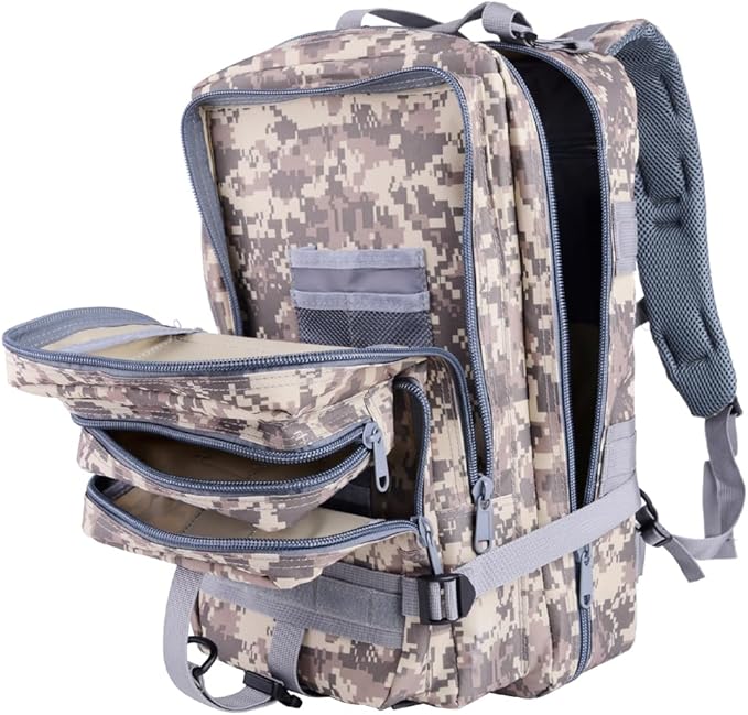 I&ampM Tactical Military Assault Backpack 35L – ACU Camouflage MOLLE Bag for Hiking Camping Hunting Outdoor Travel Bug Out Survival Gear EDC Daypack