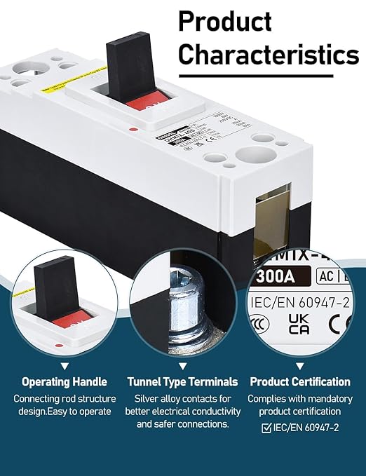 DIHOOL 300 Amp Heavy Duty Battery Disconnect Switch DC Circuit Breaker for Boat Trolling Motor Marine ATV Trailer