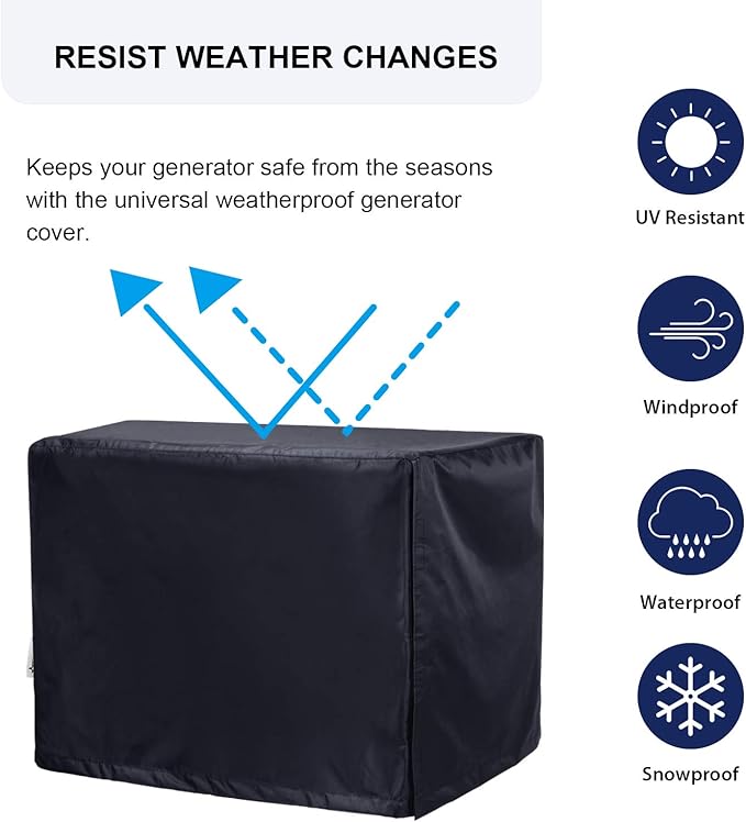 N-A Generator Cover Waterproof Universal Weather Resistant Storage Cover for Portable Generators up to 38 x 28 x 30 inches(L x W x H)