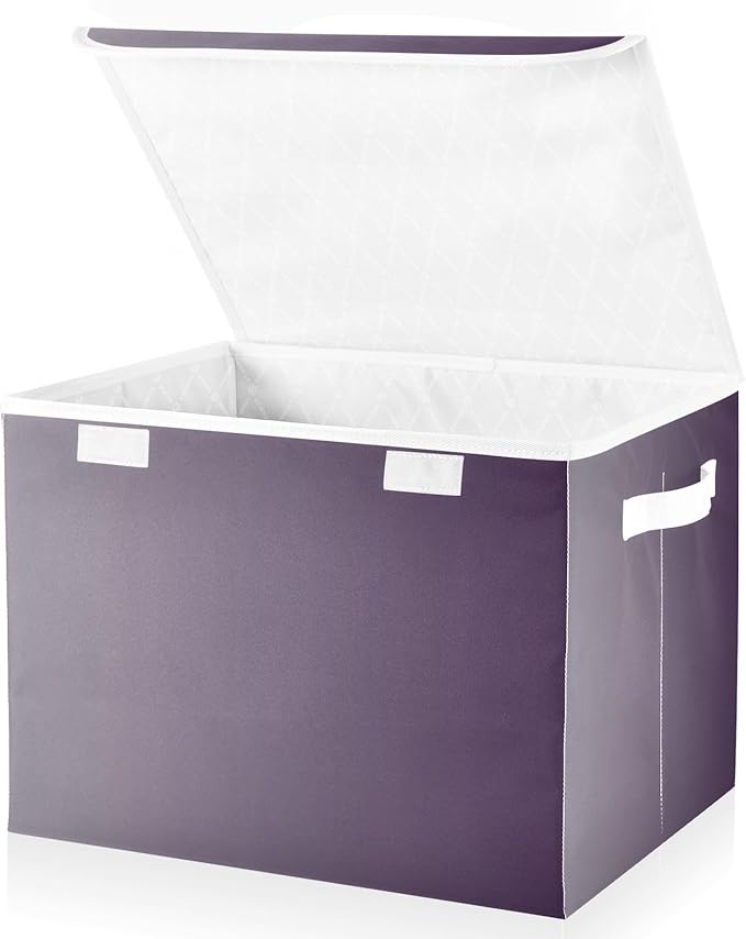 Grey Gradient Storage Containers with Lids Stackable Fabric Storage Bags for Clothes for Office Supplies Home Decor