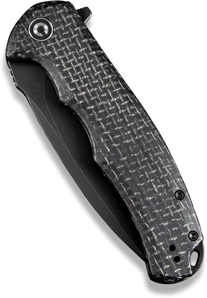 CIVIVI Folding Pocket Knife- Praxis Flipper Liner Lock Knife 3.75 Black Stonewashed Blade with Micarta Handles Reversible Clip for Everyday Carry Outdoor Use C803G