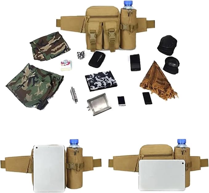 Waterproof Nylon Fanny Pack Men Tactical Military Army Waist Bag Hiking Outdoor Camping Shoulder Bum Belt Bum Sport Chest Bags(ACU)
