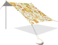 Beach Canopy with Windproof Ropes &amp Sandbags Beach Tent Sun Shade Sun Shelter for Camping Trips Fishing Backyard Fun or Picnics Flowers