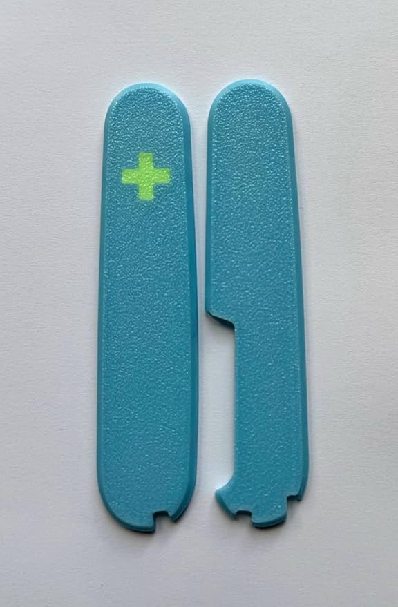 Replacement Covers For Victorinox Scales Plus 91mm Plastic Handles With Toothpick Tweezers And Ballpoint Pen Glow In The Dark (Blue)