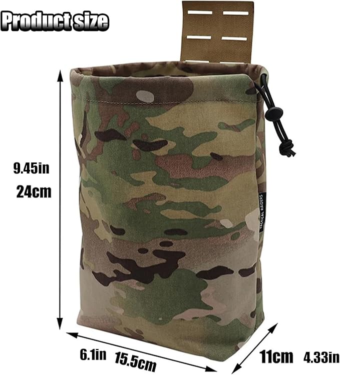 Tactical Folding Dump Pouch Utility Tool Bag Molle Drawstring Ammo Mag Pouch for Vest Tactical Backpack