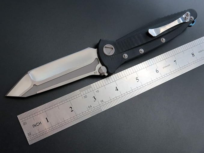 Eafengrow EF55 Pocket Knife Folding Knife G10 Handle D2 Steel Blade Folder EDC Tool Knifes for Working Camping with Clip(Black)