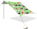 xigua Sushi Beach Tent Sun Shelter with Carrying Bag - Silver Coated Oxford Fabric Beach Canopy for Beach Camping Fishing - Includes Windproof Ropes Sandbags &amp Stakes