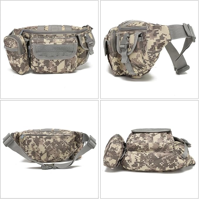 Tactical Waist Pack Military Fanny Pack for Men Outdoor Army Waist Bag Large Waist Pack for Daily Life Cycling Camping Hiking Hunting Fishing (CP)