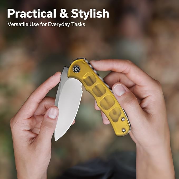 CIVIVI Mini Praxis Pocket Knife for EDC Folding Pocket Knife with 2.98 D2 Blade Ultem Handle with Flipper for Men Women C18026C-4