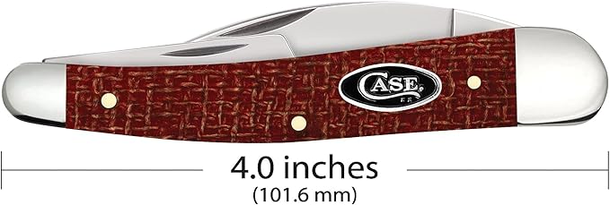 Case XX Pocket Knife SEAHORSE WHITTLER - DARK RED BURLAP MICARTA Item #12276-10355WH SS - Length Closed: 4Inches