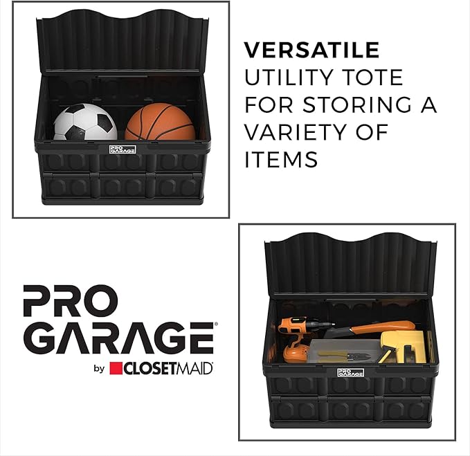 ClosetMaid ProGarage 10848 12 Quart Utility Storage Tote Container Black