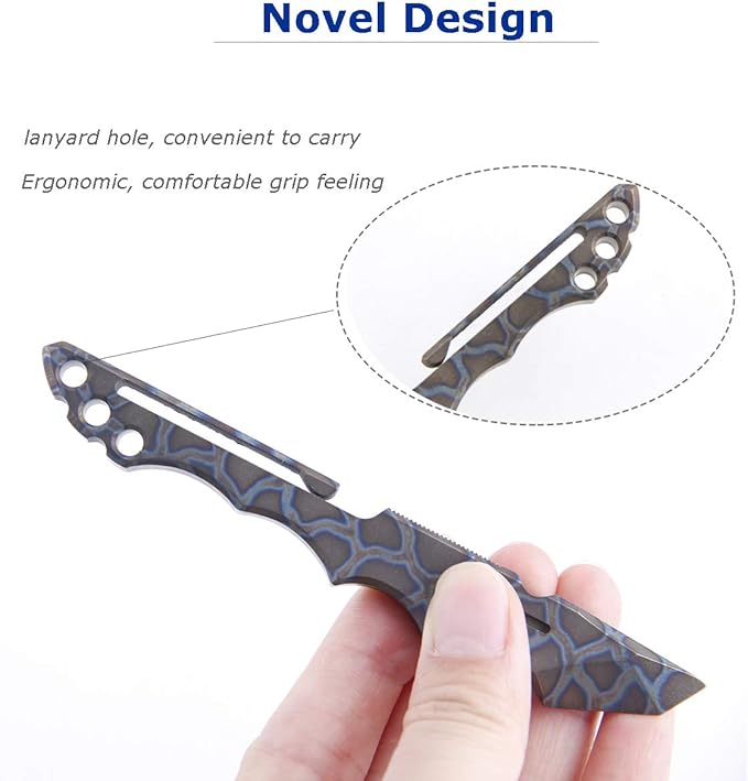 Titanium Pry Bar EDC Multi Tool with Bottle Opener Box Opener Clip Function (Multicolor)