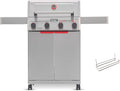 Monument Grills 4 Burner Stainless Steel Propane Gas Grill M2 500°F in 5 Mins 525 sq.in 37000 BTU with Broil Zone Foldable Side Shelves Knob Controls Built in Thermometer with Paper Rack