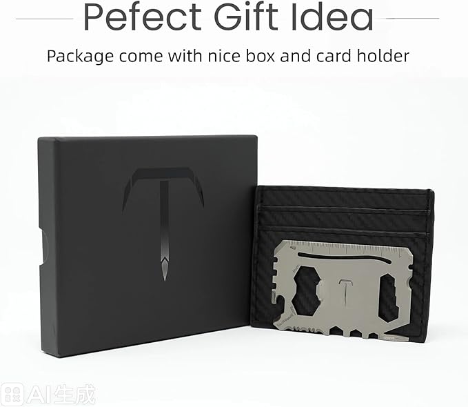 17 IN 1 Titanium Credit Card Multitool Wallet Multitool Card Tool EDC Pocket Tool for Quick Repair Gifts for Husband Father