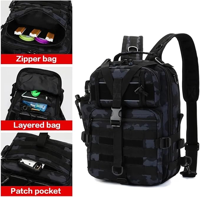 Genérico 20L Tactical Assault Bag Military Sling BackpackCompatible for Outdoor Hiking Campin(Khaki)
