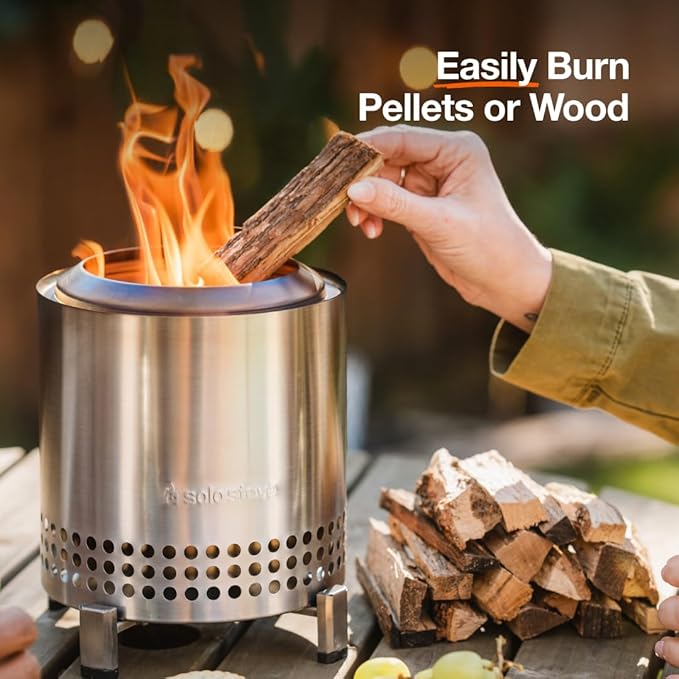 Solo Stove Mesa XL 7 Inch Tabletop Fire Pit with Stand - Smokeless Stainless Steel Fire Pit for Camping Outdoor &amp Patio- Wood Burning or Pellet Fueled Portable Bonfire 2.3lbs Gunmetal