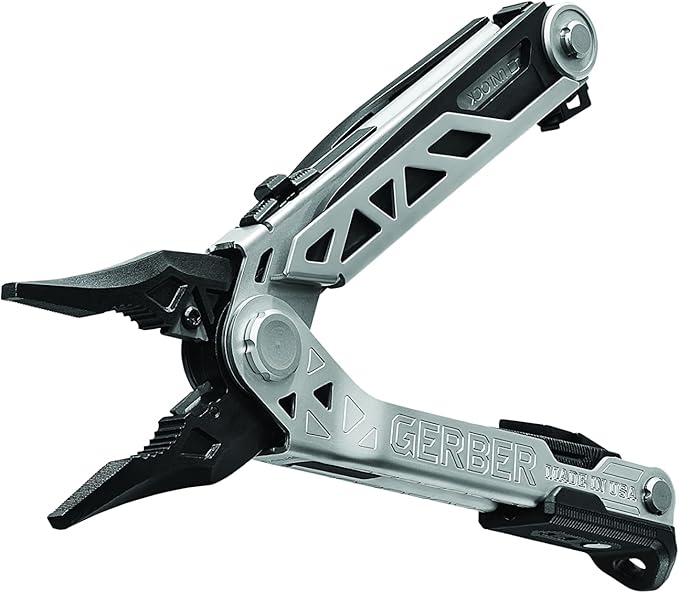 Gerber Gear Center-Drive - Bit Set &amp Berry-Compliant Sheath - 16-Piece Multipurpose Tool with Knife Wire Cutters Pry Bar Bottle Opener &amp More - Silver Black Sheath