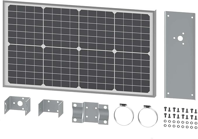 Ghost Controls 30 Watt Monocrystalline Solar Panel Kit for Automatic Gate Opener Systems Model AX30
