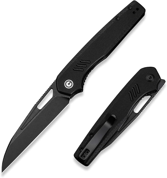 CIVIVI Guile Pocket Knife Folding Knife for EDC 3.25 Swedish 14C28N Blade G10 Handle with Reversible Deep-Carry Clip C24062B-1 (Black)