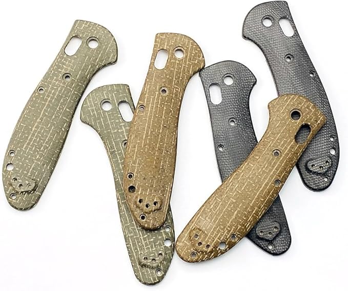1 Pair Scale Handle Fits for Griptilian 551 Micarta Knife Handle Patch with 3 Sets Screws DIY Replacement(Brown)