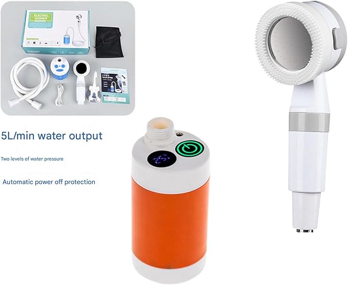 2PCS Outdoor Portable Shower Pumps Rechargeable Sprays Head For Camping Enthusiasts Travel &amp Watering Needs Battery Shower For Camping