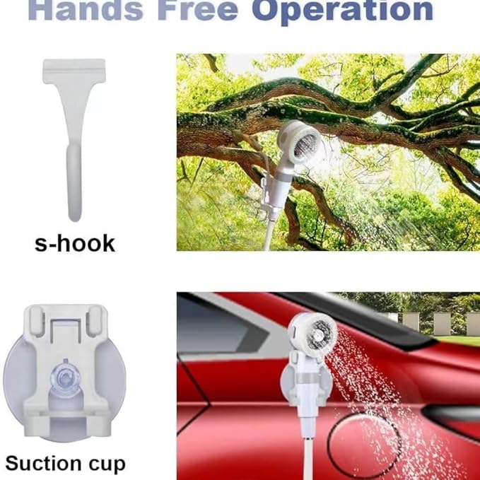 Portable Camping Shower with 5000mAh Battery USB Rechargeable Outdoor Shower Pump with Adjustable Water Flow &amp 4 Modes Quiet Compact Shower Kit for Hiking Pet Travel Beach