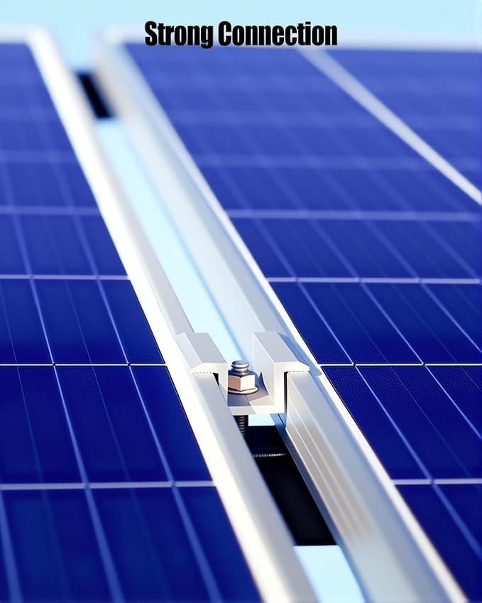 20 PCS Solar Panel Clamps Wide PV Photovoltaic Support Mid Mount Fit for Unistrut System Solar Panel Mounting Bracket with Bolt Nut for Standard Roof Solar Panel
