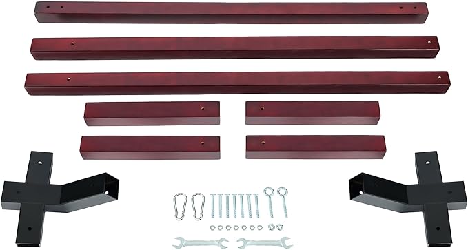 KUAFU 9-14 FT Wooden Hammock Stand Adjustable Wood Hammock Chair for for Backyard Patio or Camping Trip Accommodate 2 Person 650lbs Weight Capacity