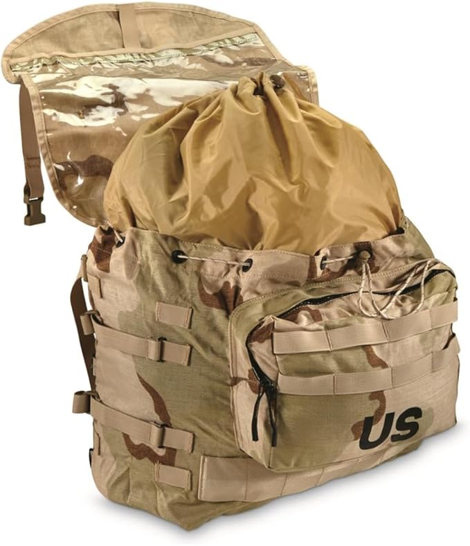 M MCGUIRE GEAR GI MOLLE II 3-Color Desert 5-Piece Pack System Tactical Field Pack Padded Shoulder Straps Sleep System Carrier Waist Belt and Pack Frame