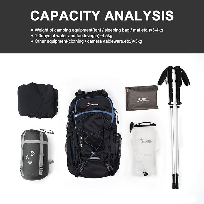 MOUNTAINTOP 25L/40L Hiking BackpackLightweight Travel Backpack for Men Women Outdoor Backpacking Camping