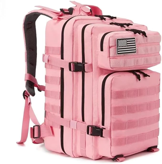 45L Tactical Backpack Large Capacity Outdoor Rucksack 3 Day Fitness Hiking Bag Hiking Camping Gear Backpacks Indian Bag (Set of 1) Pink