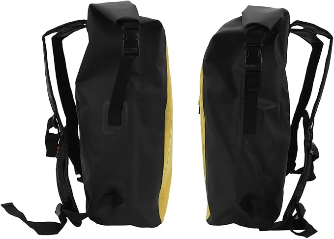 Backpack 25L Dry Bag for Outdoor Travel Hiking Camping PVC Tear Floating Dry Backpack with Roll Top Closure for Kayaking Swimming (Yellow)