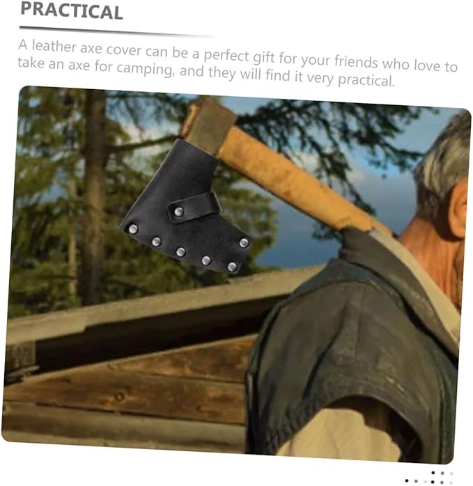 Cabilock Pcs Leather Axe Sheath Hatchet Protective Cover Pouch Portable Sturdy for Camping Hiking and Outdoor Adventures