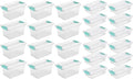 Sterilite Medium Clip Latch Lid Storage Container Tote 12 Pack and Small Clip Latch Lid Storage Container Tote 12 Pack for Home Organization