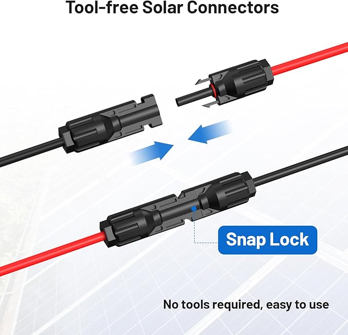 daitoku Solar Cable Gland Entry with 10FT 10AWG Solar Extension Cable Solar Junction Box MC4 Connectors for Roof Panels on RV Boat Camper Van Building Garage Shack