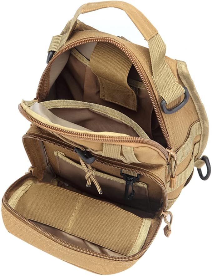 GALPADA Nylon Chest Bag for Outdoor Activities Adjustable Travel Storage Pouch for Hiking Climbing Camping and Fishing and Breathable Design with Quick-release Buckles