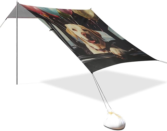 ALAZA Labrador Car Balloons Beach Tent Sun Shelter Portable Canopy Sunshade for Outdoor Camping Picnics Backyard Fun 10x9 ft