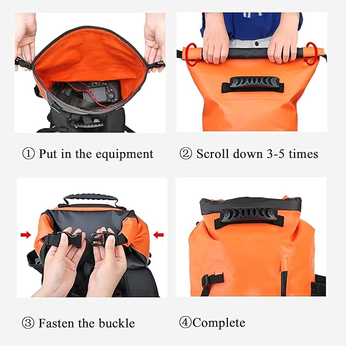 Large Capacity Waterproof Dry Bag Floating Mountaineering Backpack Roll-top Drying Bag for Kayaking Camping (Size : 20L)