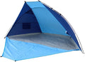 Blue Medium Beach Tent Sun Shelter for 2-3 Person Summer Vacation | Easy Setup Outdoors Canopy Cabana with Carry Bag Travel Family Weekend Holiday