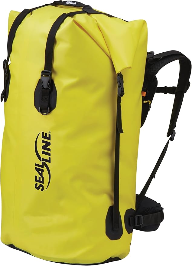 SealLine Black Canyon Waterproof Dry Pack with Waist Belt Support Yellow 115-Liter