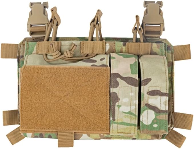 ACEXIER Tactical Pouch Front Flap Double Stack Abdominal Fanny Pack Tactical Airsoft Triple Mag Pouch for Hunting Vest