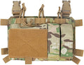 ACEXIER Tactical Pouch Front Flap Double Stack Abdominal Fanny Pack Tactical Airsoft Triple Mag Pouch for Hunting Vest