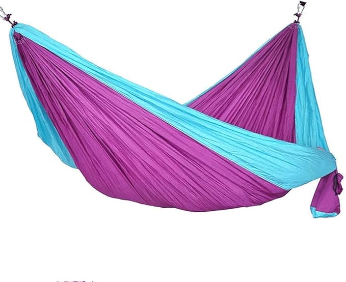 Portable Hammock Hammock Double &amp Single Portable Hammock Lightweight Nylon Parachute Hammocks Camping Accessories Gear for Backpacking Beach (Color : L/Single)