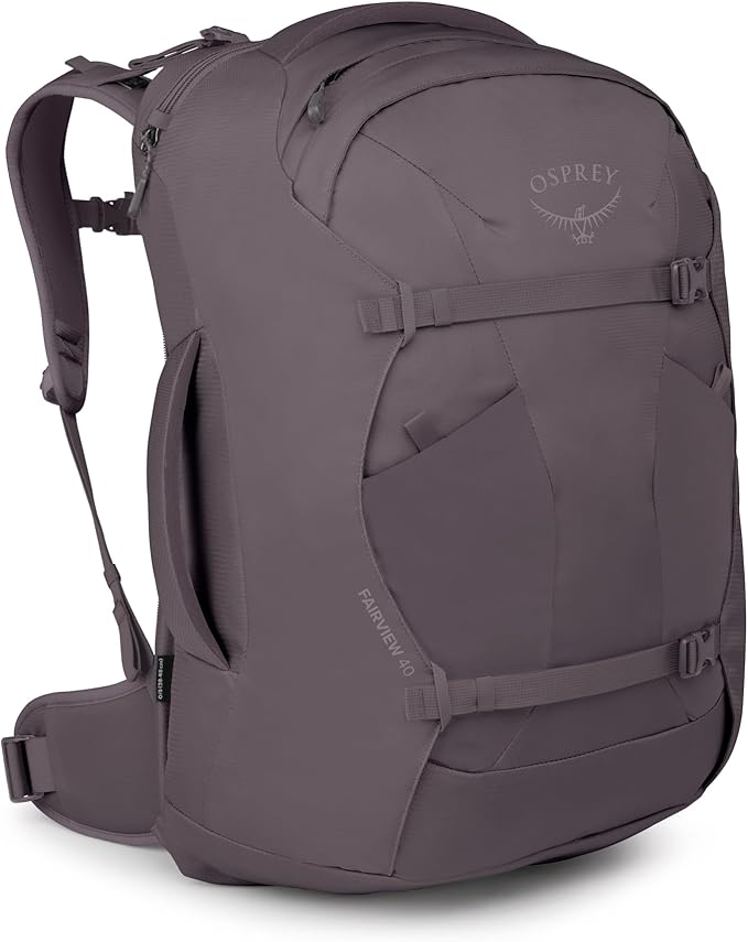 Osprey Fairview 40L Women's Travel Backpack - Carry On Bag with Laptop Sleeve and Toiletry Pocket Graphite Purple