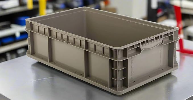 Hudson Exchange 24 x 15 x 7.5 (36 Pack) Straight Wall Handled Storage Container Tote Gray/Brown