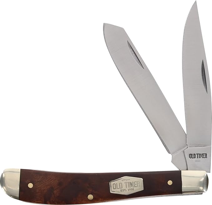 Old Timer 96OT Bearhead Trapper 2-Blade Folding Pocket Knife with Field Pick