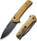 CIVIVI Pocket Folding Knife Button Lock Knife with Flipper Opener for EDC 3.48 Nitro-V Blade Ultem Handle Conspirator Utility Knife for Outdoor C21006-6