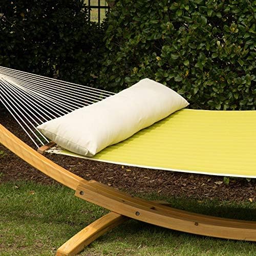 Hatteras Hammocks Cream Long Hammock Pillow Sunbrella Fabric Hook &amp Loop Fasteners Extra Wide Size Eco-Friendly Handcrafted in The USA