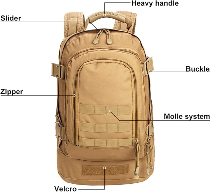 Greencity Laptop Backpacks Tactical 3 Day Expandable Bug Out Bag Classic Case Travel HikingCoyote